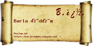 Barla Ádám névjegykártya