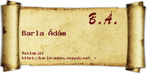 Barla Ádám névjegykártya